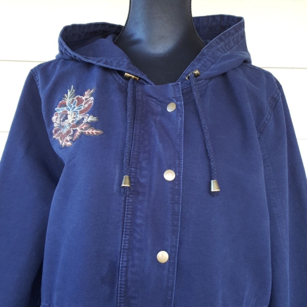 Anorak Navy Embroidered Jacket TRIBAL JEANS Coat VTG